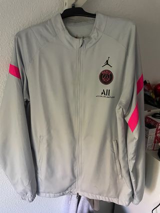 Chaqueta Jordan PSG Gris y Rosa
