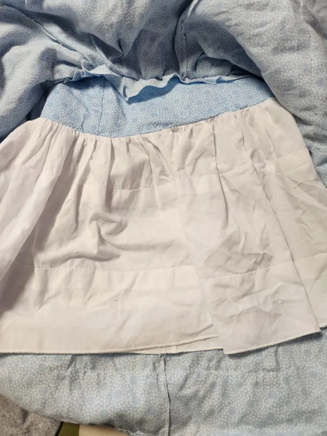 Traje de flamenca volantes azul y blanco