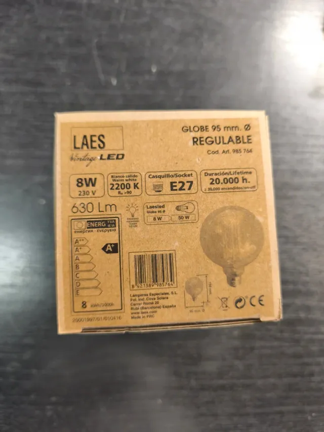 Bombilla LAES Globe 95mm LED Regulable