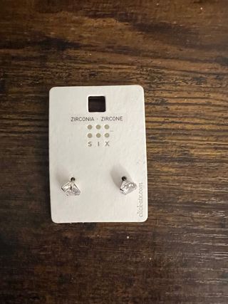 Pendientes SIX Zirconia Plata