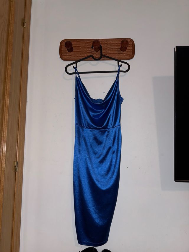 Vestido midi azul eléctrico