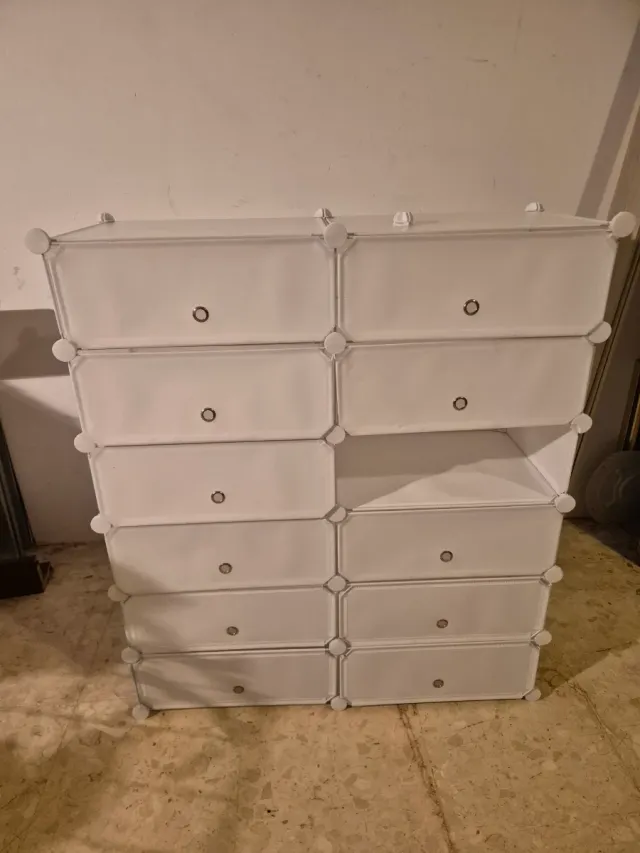 Zapatero Modular Blanco Plástico