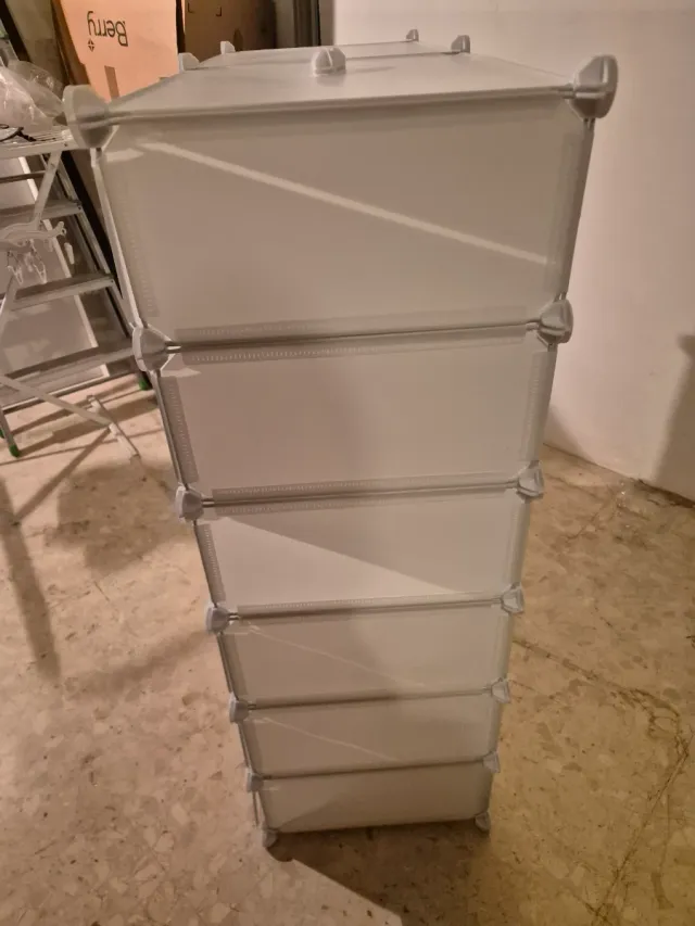 Zapatero Modular Blanco Plástico