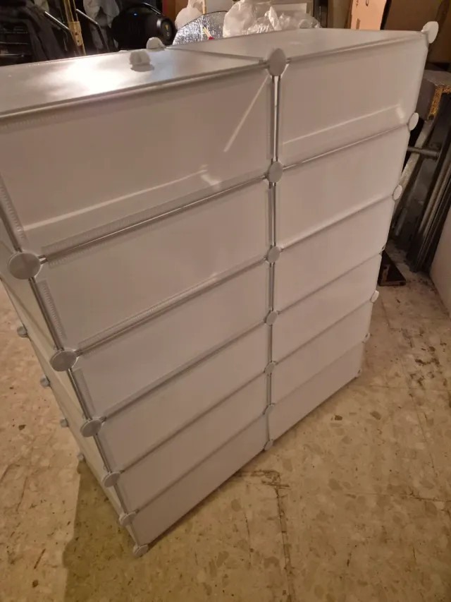 Zapatero Modular Blanco Plástico