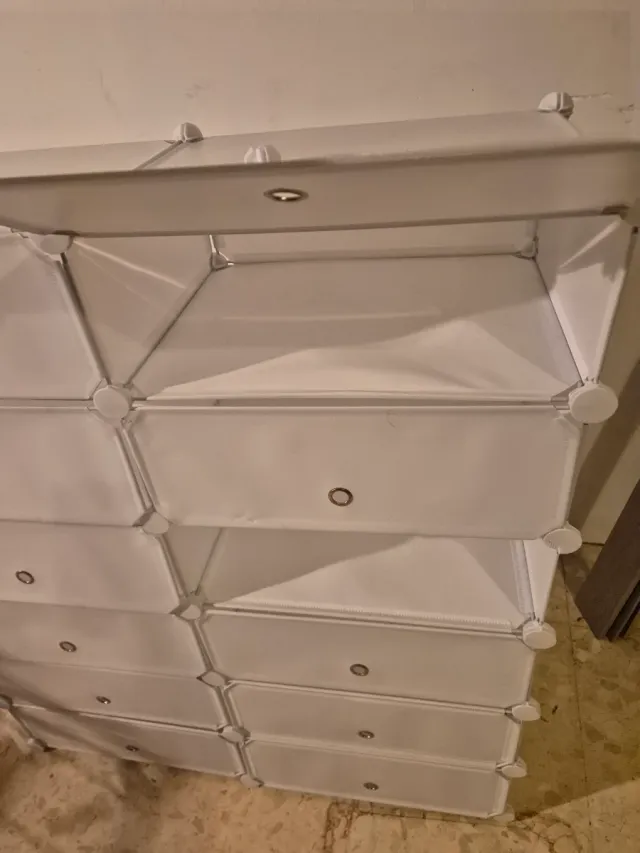 Zapatero Modular Blanco Plástico