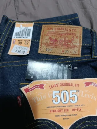 Pantalón Levi's 505 Talla 30/32 Azul Nuevo