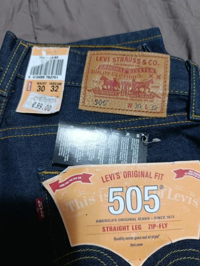 Pantalón Levi's 505 Talla 30/32 Azul Nuevo
