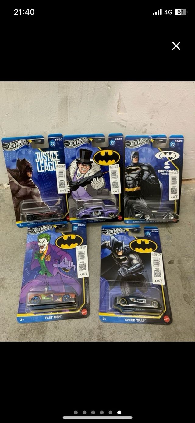 Hot Wheels Batman Silver Series (5 coches)