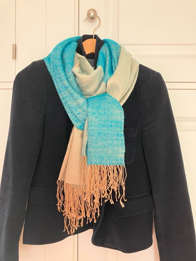 Pashmina Beige y Turquesa