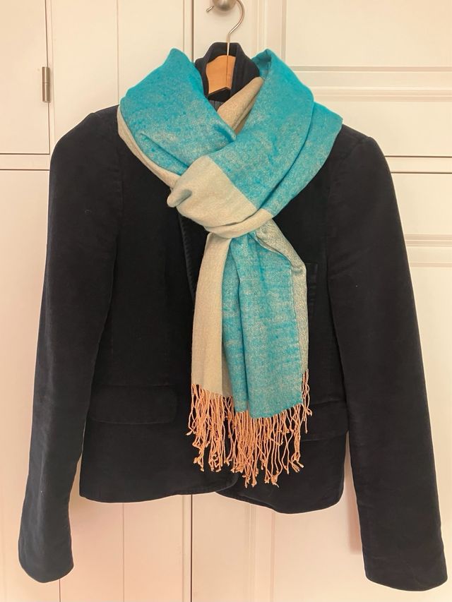 Pashmina Beige y Turquesa