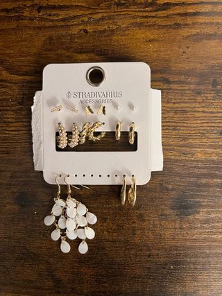 Set Pendientes Stradivarius Dorado y Blanco