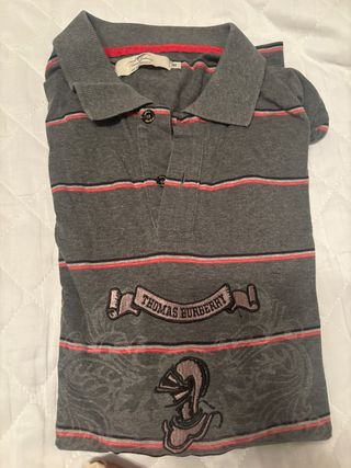 Polo Thomas Burberry gris de manga larga.