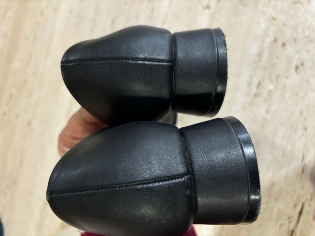 Zapatos de tacón bajo mujer piel/charol negros