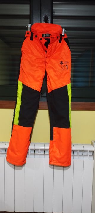 Pantalón Forestal Hombre Negro Naranja