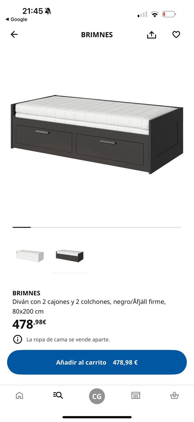 Diván IKEA negro