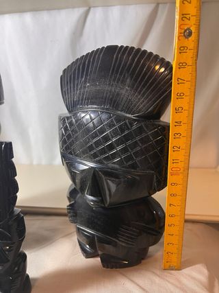 Conjunto 3 Figuras Precolombinas Alabastro Negro