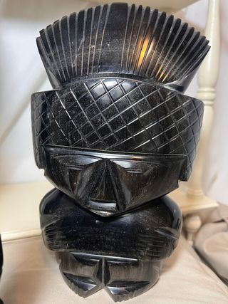 Conjunto 3 Figuras Precolombinas Alabastro Negro