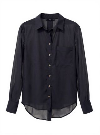 Camisa negra fluida Mango Talla M