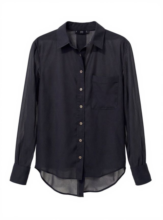 Camisa negra fluida Mango Talla M