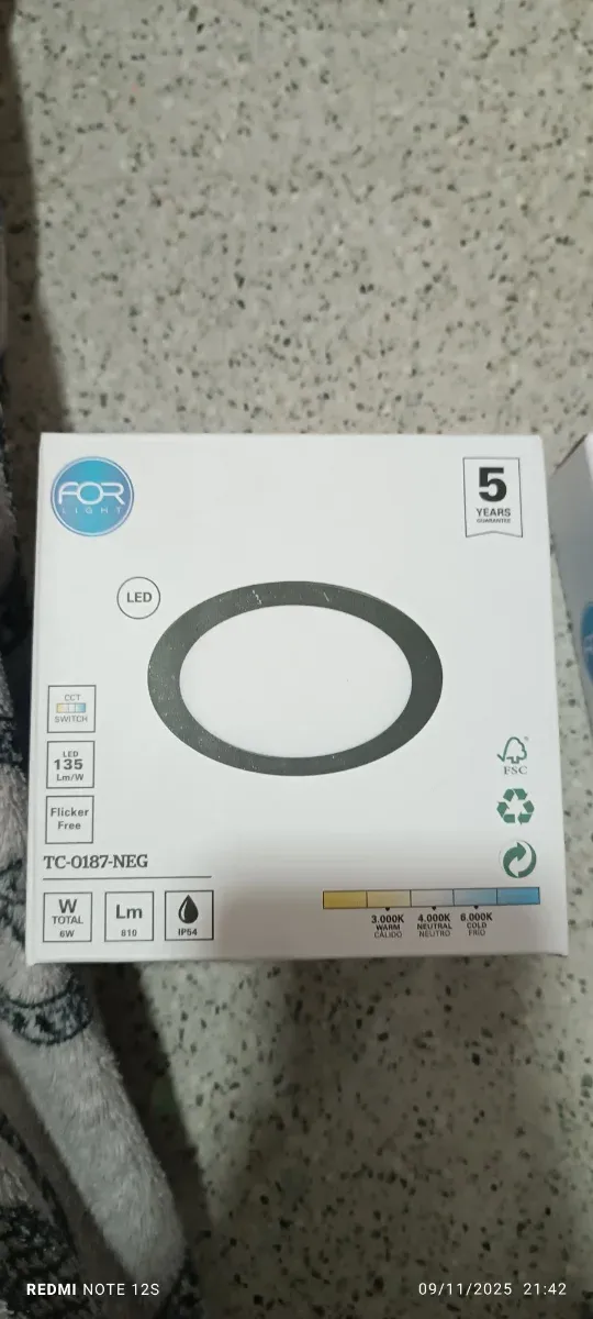 Luz LED Circular FOR 5 Años Garantía X 4 5€/u
