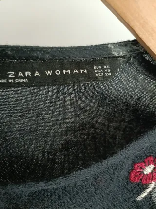 Vestido Zara flores bordadas