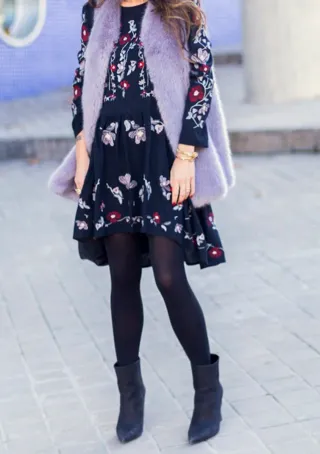 Vestido Zara flores bordadas