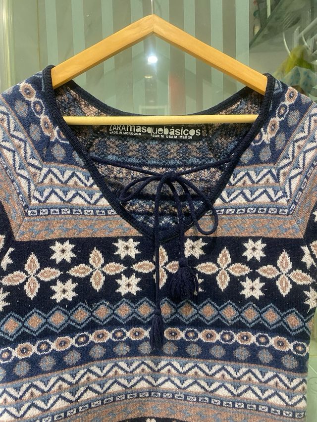 Vestido Zara M estampado invernal