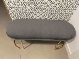 Banco en terciopelo gris Markina marca Sklum