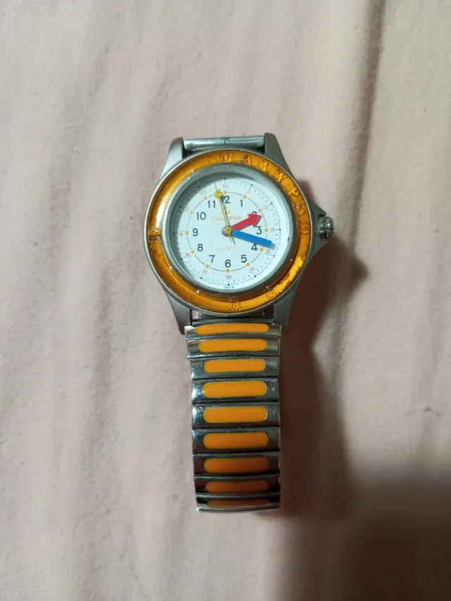 Reloj Calypso Pulsera Naranja y Plata