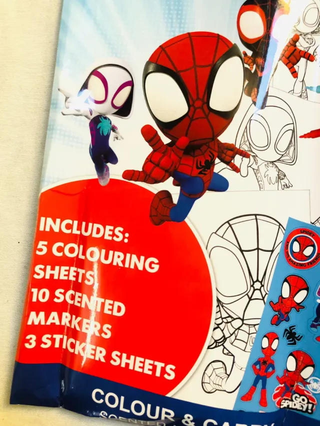 Set Colorear Spiderman: 5 Láminas, 10 Rotuladores