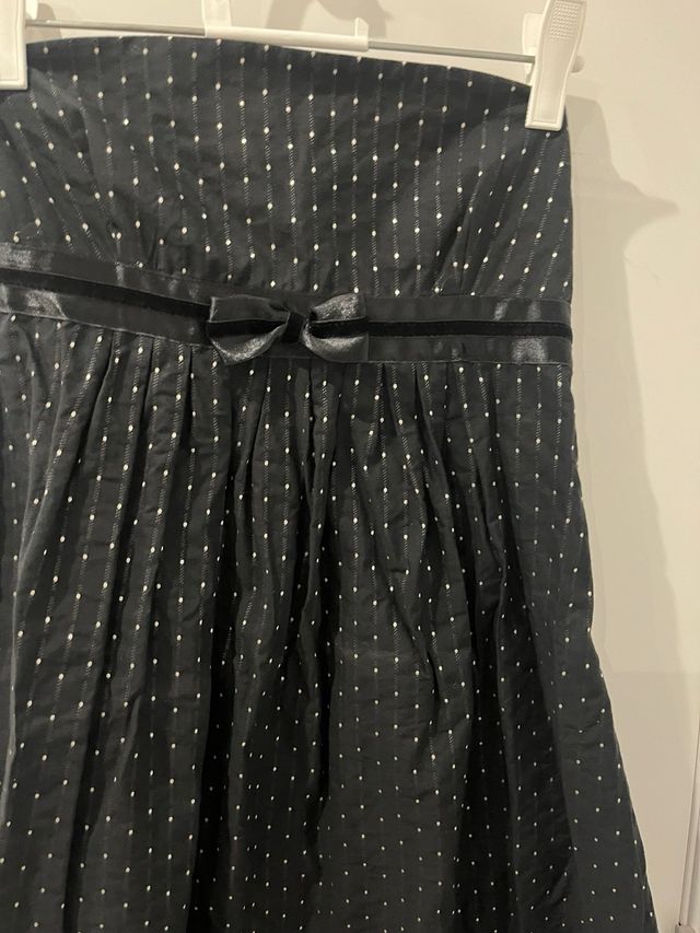 Vestido negro palabra de honor lazo talla M