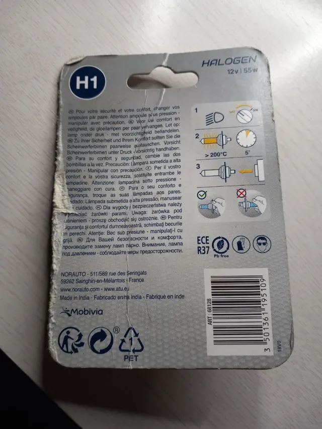 Bombilla H1 Halógena Norauto 12V 55W