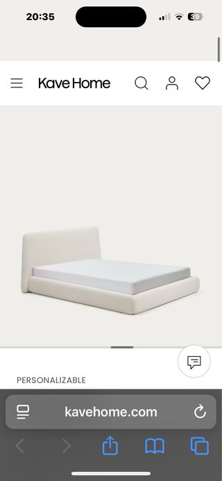 Cama Martina chenilla crudo a estrenar