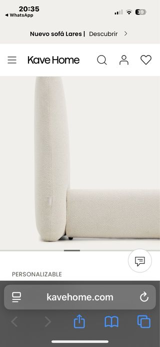 Cama Martina chenilla crudo a estrenar