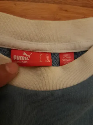 Sudadera Vintage Puma verde azulado y Blanca
