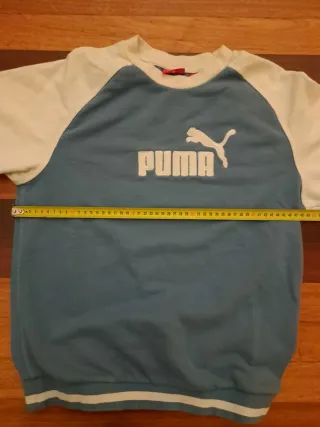 Sudadera Vintage Puma verde azulado y Blanca