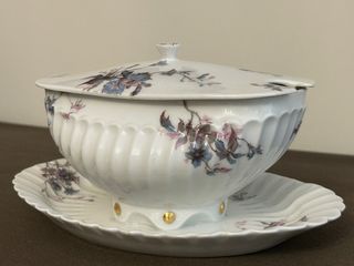 Salsera antigua porcelana Haviland floral