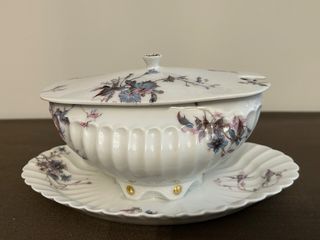 Salsera antigua porcelana Haviland floral