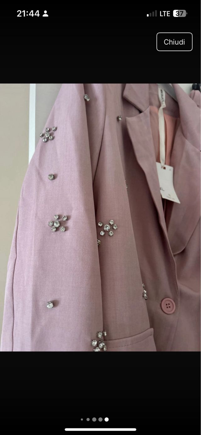 Completo tailleur donna rosa taglia XL