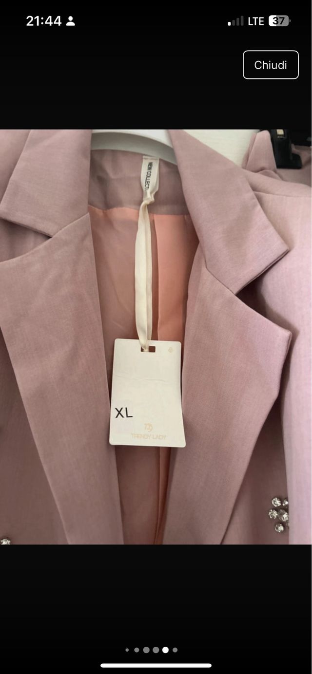 Completo tailleur donna rosa taglia XL