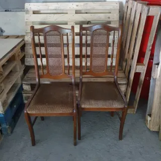Silla vintage madera y ratán