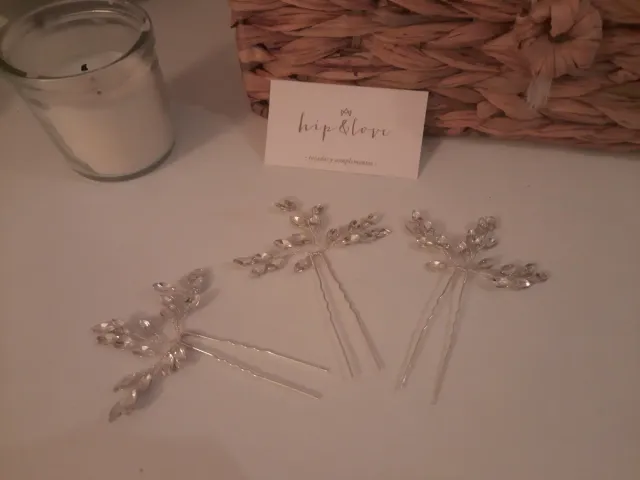 Horquillas Novia Cristal Plata