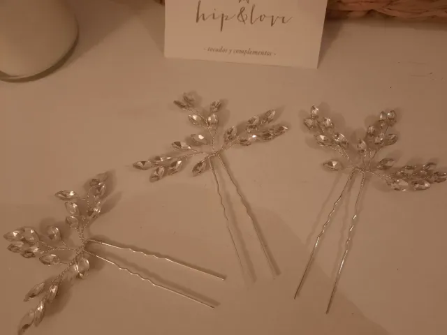 Horquillas Novia Cristal Plata