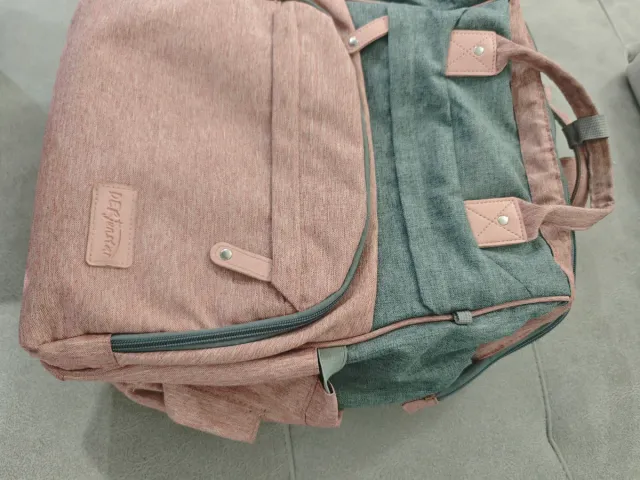 Mochila de Pañales Rosa y Gris