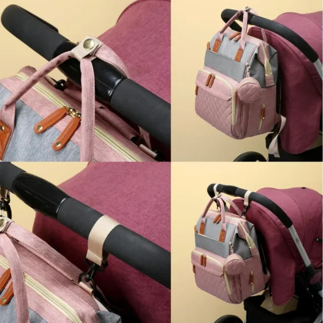 Mochila de Pañales Rosa y Gris