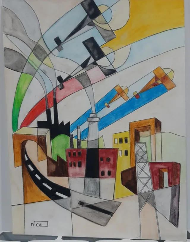 Disegno futurista aeropittura