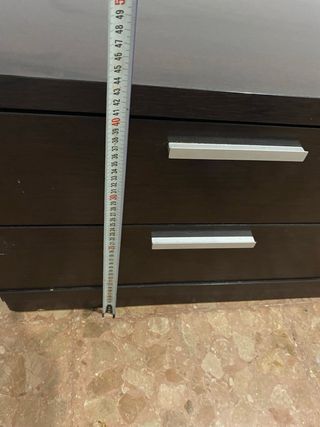 Mueble TV madera y cristal marrón