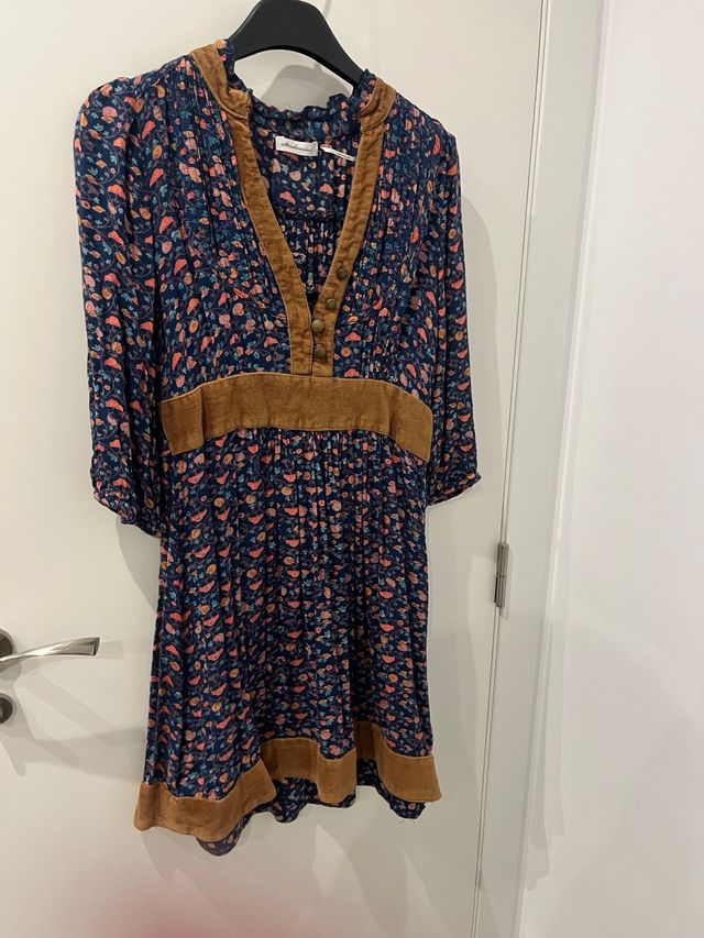 Vestido floral azul marino talla 38