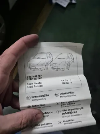 Filtro habitáculo Bosch Ford Fiesta 1987432387