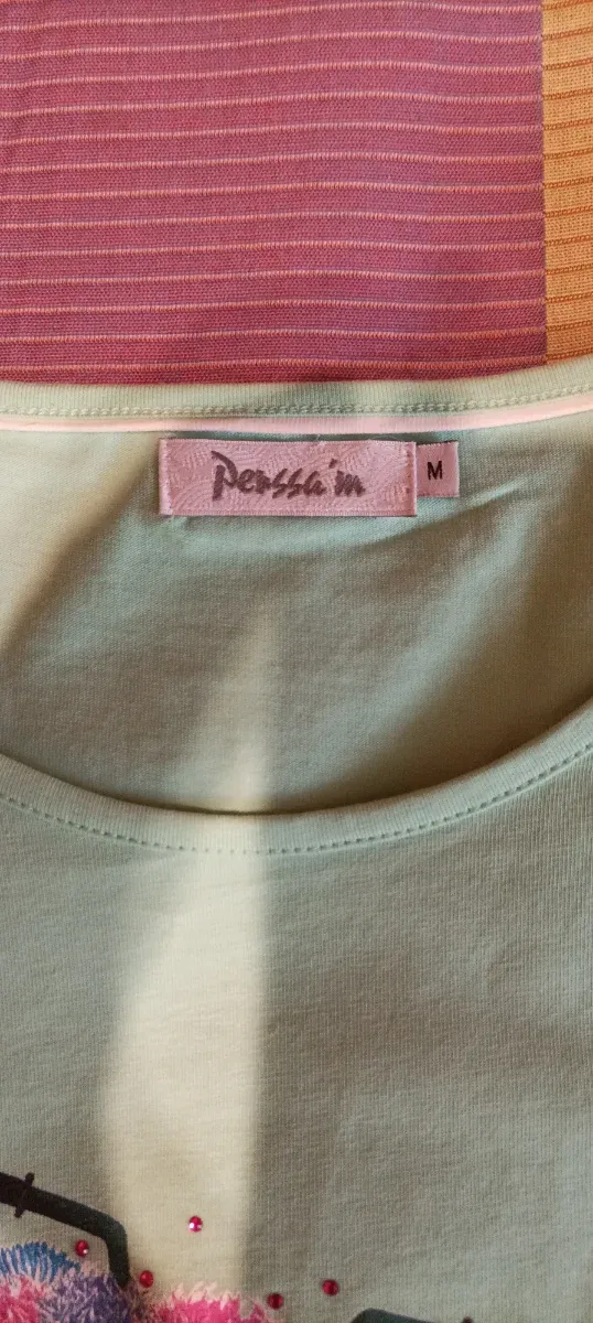 T-shirt donna verde con stampa bici